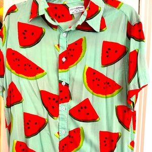 Women’s watermelon button down